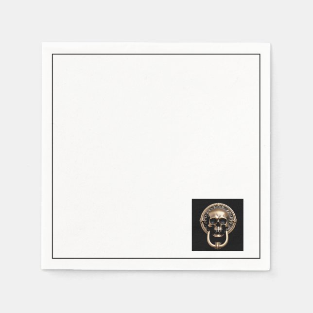 Cute Image Brass Skeleton Door Knocker Napkin (Front)