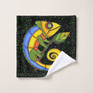 Cute Imaginaire Lizard sur Twig avec Pois feuille