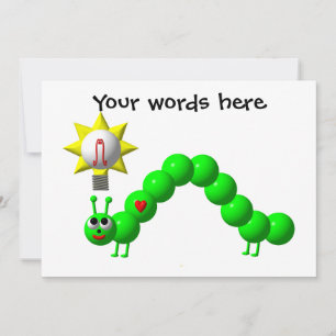 Cute Inchworm with an idea Invitation
