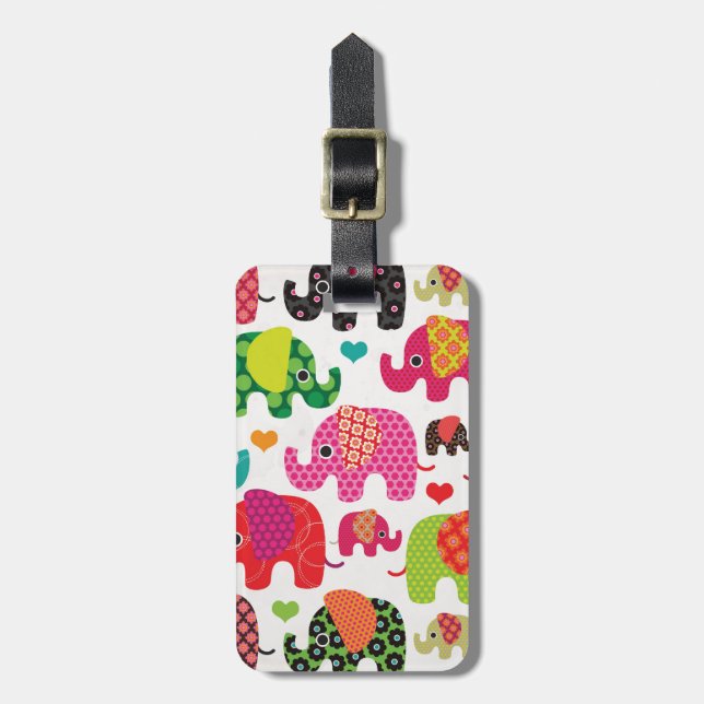 Cute india elephant festival pattern travel tag (Front Vertical)
