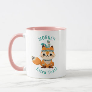 Cute Indian Fox, Personalize Name & Message Mug
