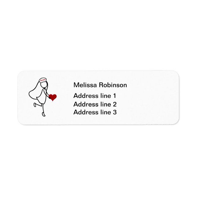 Cute infirmière retour adresse Sticker Étiquettes (Devant)