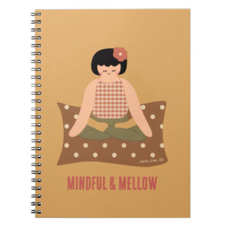 Cute Inhale Exhale Meditating Girl Yoga Notebook