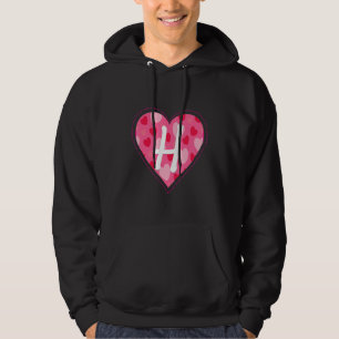 Cute Initial Monogram Letter H Heart Pattern For W Hoodie