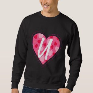Cute Initial Monogram Letter U Heart Pattern For W Sweatshirt
