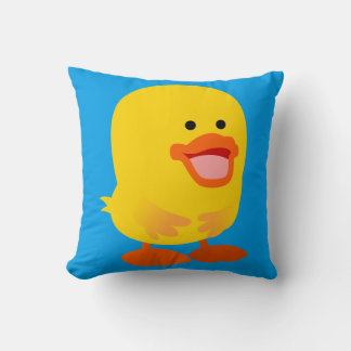 Cute Innocent Cartoon Duckling Throw Pillow
