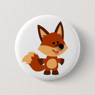 Cute Innocent Cartoon Fox Button Badge