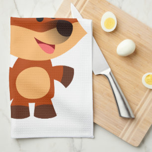 Cute Innocent Cartoon Fox Kitchen Towel