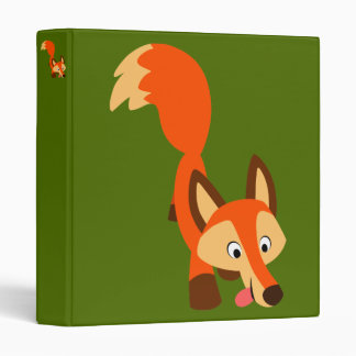 Cute Inquisitive Cartoon Fox Binder