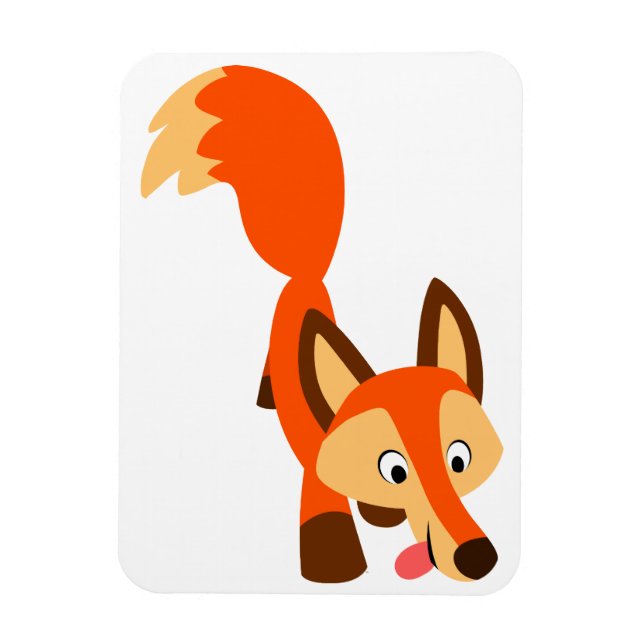 Cute Inquisitive Cartoon Fox Flexible Magnet (Vertical)