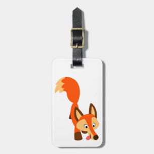 Cute Inquisitive Cartoon Fox Luggage Tag