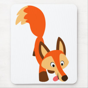 Cute Inquisitive Cartoon Fox Mousepad