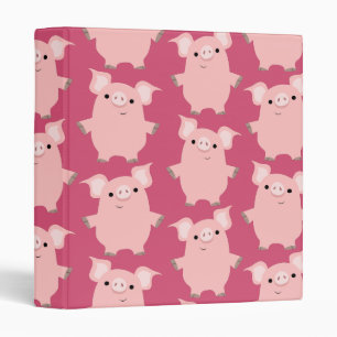 Cute Inquisitive Cartoon Pigs Binder