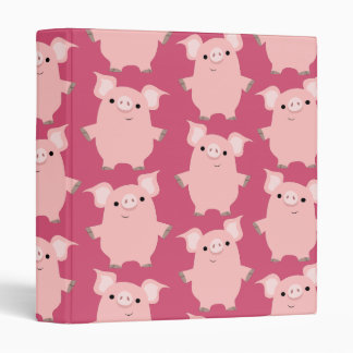 Cute Inquisitive Cartoon Pigs Binder