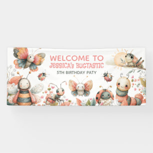 Cute Insects BUGTASTIC Kids' Birthday Welcome  Banner