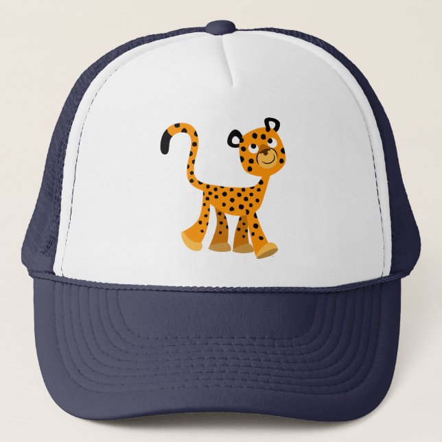 Cute Insouciant Cartoon Cheetah Hat (Front)