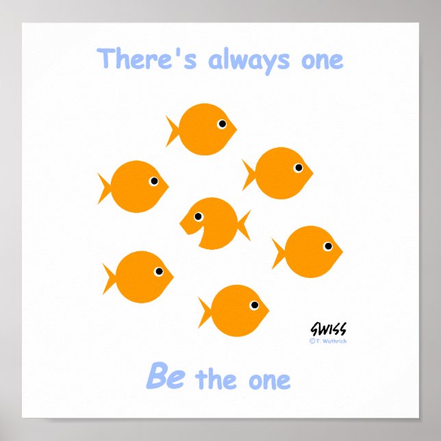 Cute Inspirational "Always One" Cartoon Poster (Front)