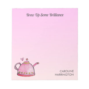 Cute Inspirational Hand-Illustrated Tea To-Do List Notepad