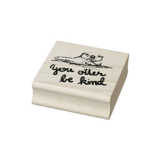 Cute inspirational otter stamp kindness