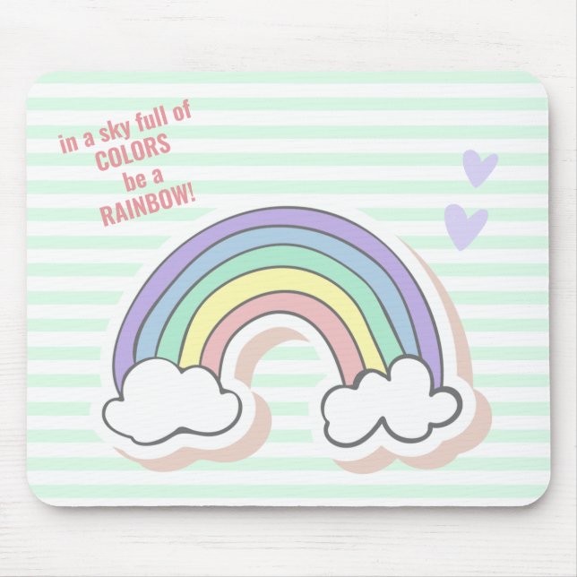Cute Inspirational Rainbow Quote - Kids Mouse Pad (Front)