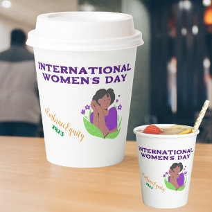 Cute International Women's Day Custom Paper Cups