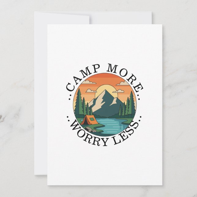Cute Invitation | camp more worry less (Front)
