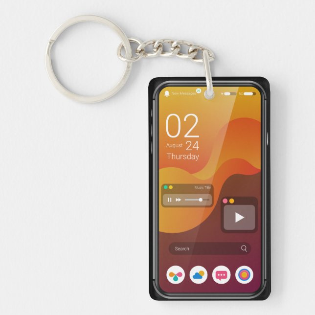 Cute iPhone Tech Lover Gift Keychain (Front)