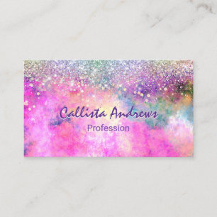 Cute iridescen silver faux glitter appointment card