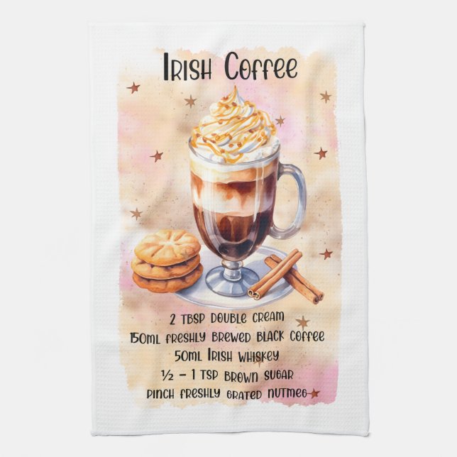 Cute Irish coffee recipe Kitchen Towel (Vertical)