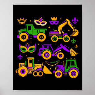 Cute Irish Construction Truck Crane Toddler Boys M Poster