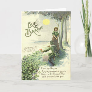 Cute Irish Couple Shamrock Sun Card