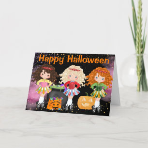 Cute Irish Dancers Dance Celebration Halloween Holiday Card