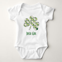 Cute Irish girl chequered Baby Bodysuit