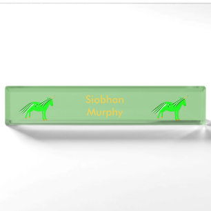 Cute Irish Green and Gold Unicorn Custom Nameplate