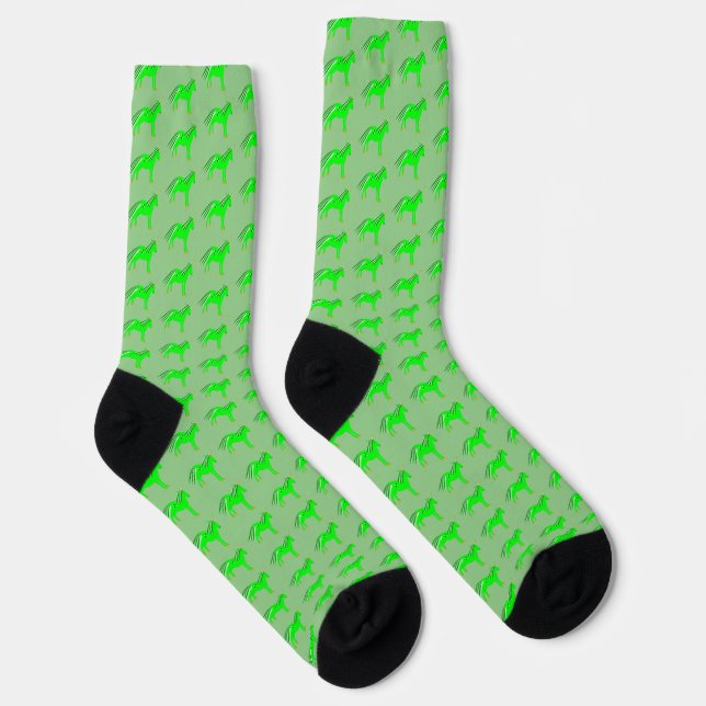 Cute Irish Green and Gold Unicorn Patterned Socks (Right)