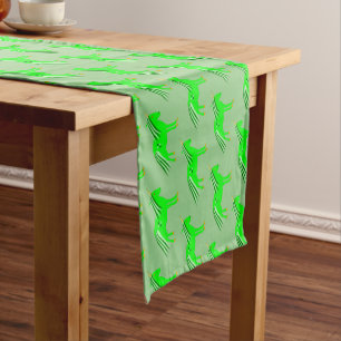 Cute Irish Green and Gold Unicorn Short Table Runner