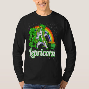 Cute Irish Green Dabbing Unicorn St Patricks Day L T-Shirt