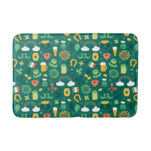 Cute Irish Icon Pattern Bath Mat