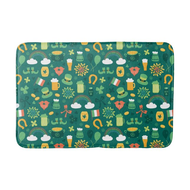 Cute Irish Icon Pattern Bath Mat (Front)