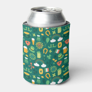 Cute Irish Icon Pattern Can Cooler