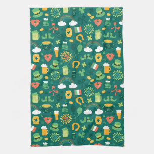 Cute Irish Icon Pattern Kitchen Towel