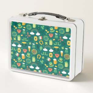 Cute Irish Icon Pattern Metal Lunch Box
