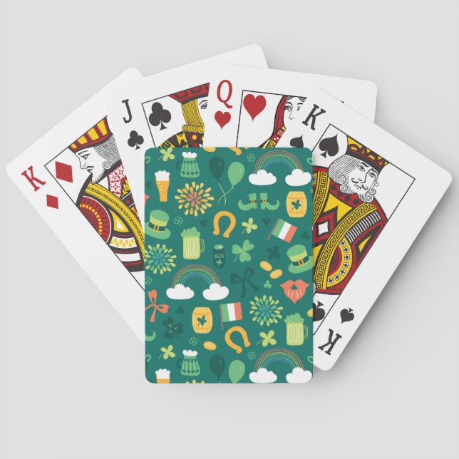 Cute Irish Icon Pattern Playing Cards (Back)