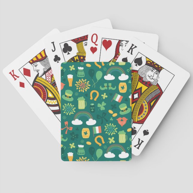 Cute Irish Icon Pattern Playing Cards (Back)