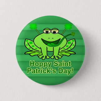 Cute Irish Saint Patrick's Day Frog 2 Inch Round Button