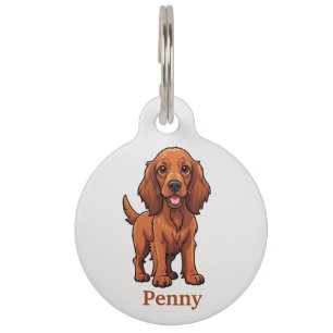 Cute Irish Setter Personalize Pet Tag