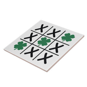 Cute Irish Shamrock Tic Tac Toe Tile