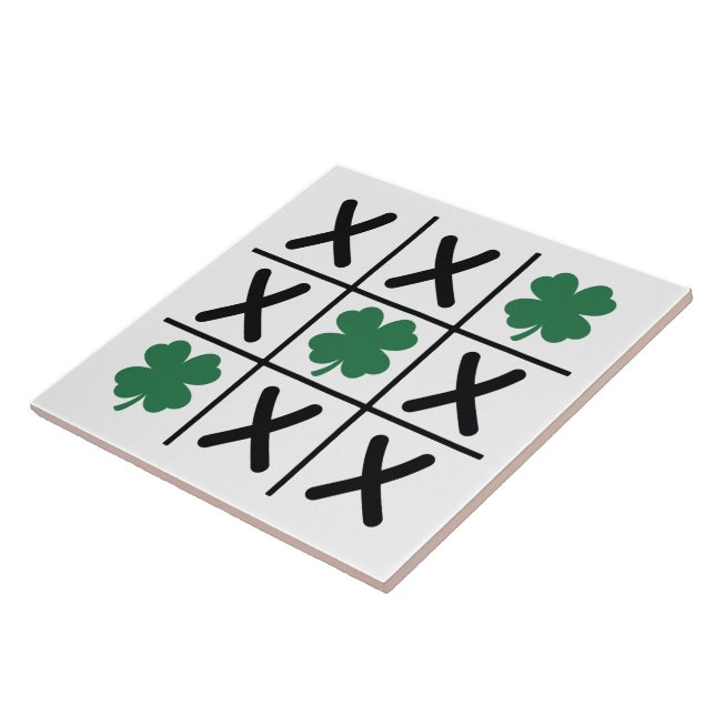 Cute Irish Shamrock Tic Tac Toe Tile (Side)