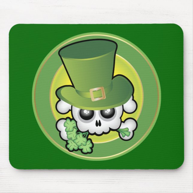 Cute Irish Skull Mouse Pad (Front)