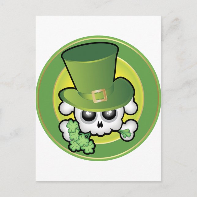 Cute Irish Skull Postcard (Front)